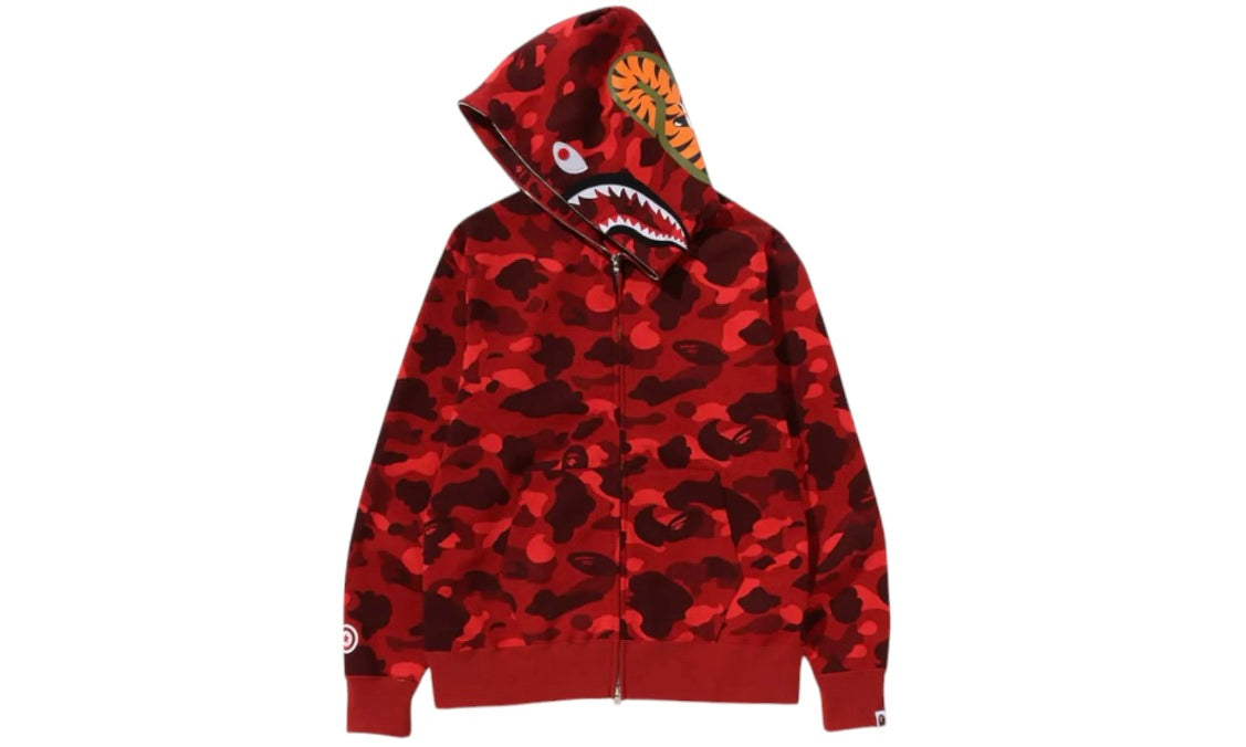 BAPE COLOR CAMO SHARK FULL ZIP HOODIE ‘RED’