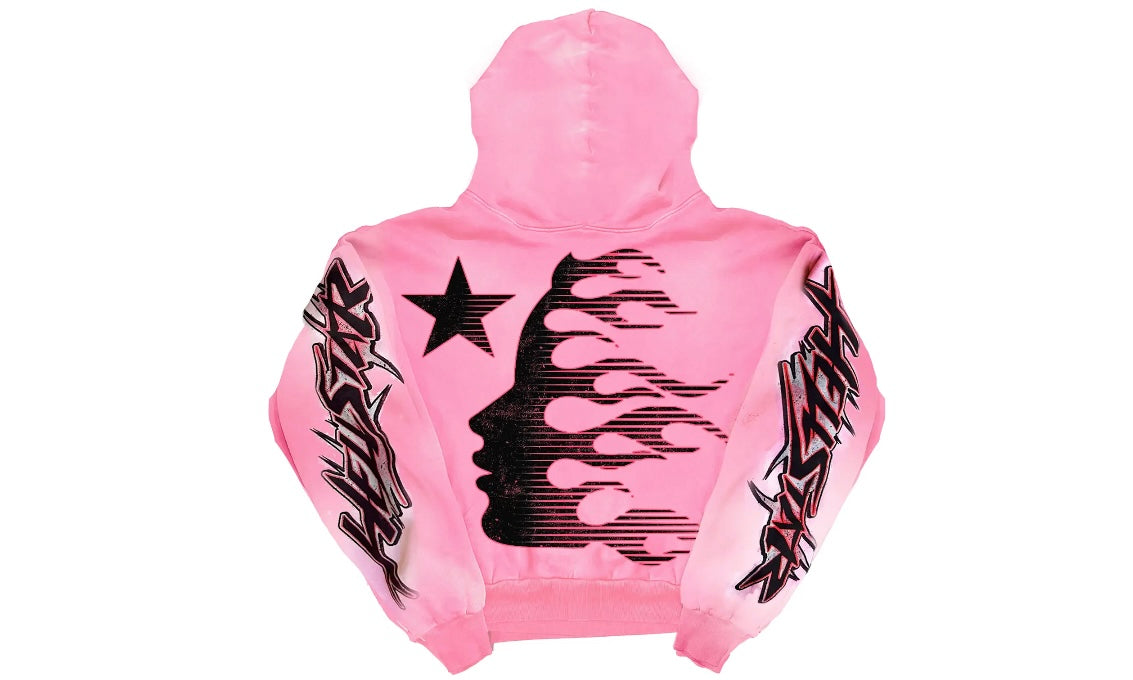 HELLSTAR BRAIN WASHED NO BRAIN PINK HOODIE