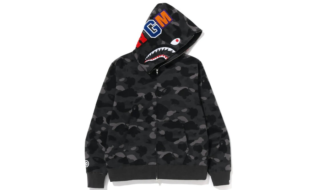 BAPE COLOR CAMO SHARK FULL ZIP HOODIE ‘BLACK’