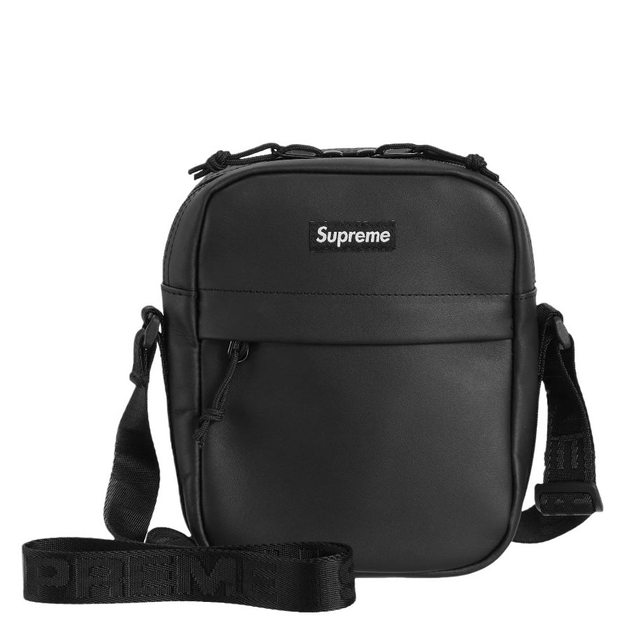 SUPREME LEATHER SHOULDER BAG ‘BLACK’