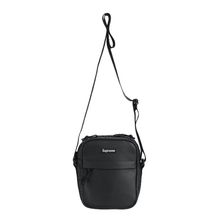SUPREME LEATHER SHOULDER BAG ‘BLACK’
