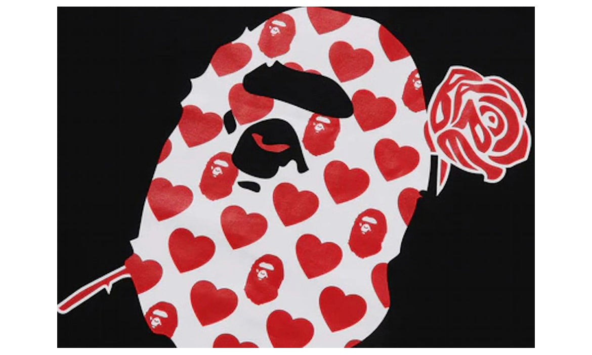 BAPE VALENTINE APE HEAD TEE ‘BLACK’