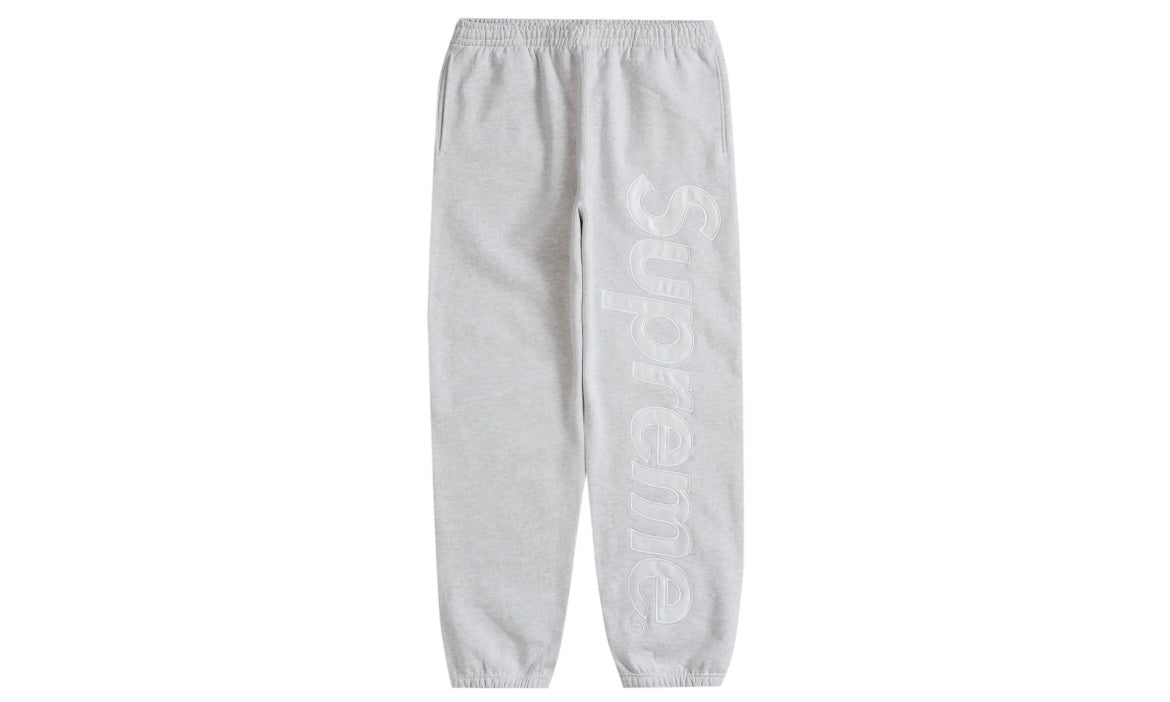 SUPREME SATIN APPLIQUÉ SWEATPANTS ‘ASH GREY’