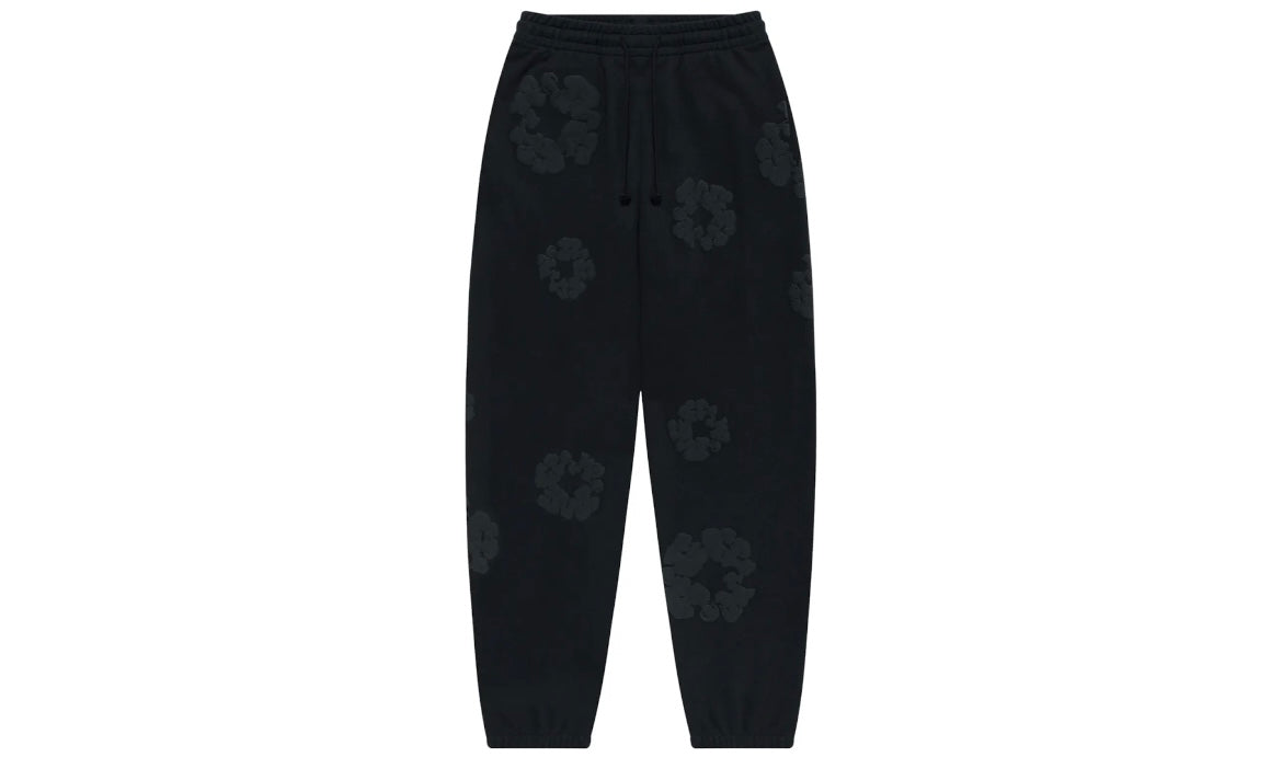 DENIM TEARS THE COTTON WREATH SWEATPANTS ‘BLACK MONOCHROME’