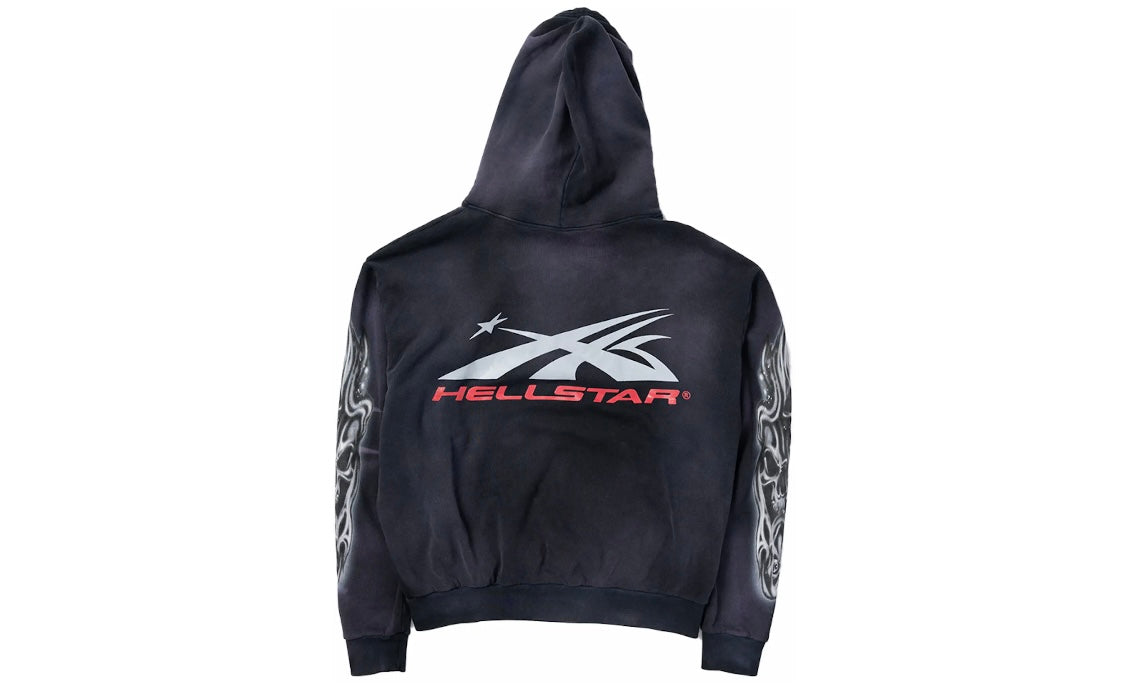 HELLSTAR AIRBRUSHED SKULL HOODIE ‘BLACK’