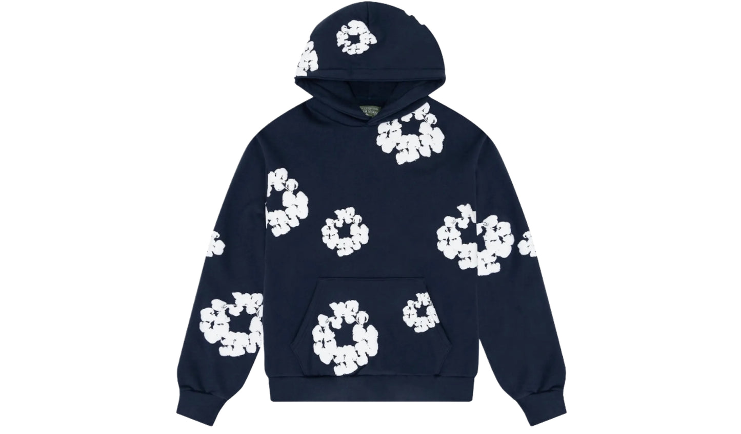 DENIM TEARS THE COTTON WREATH HOODIE ‘NAVY BLUE’