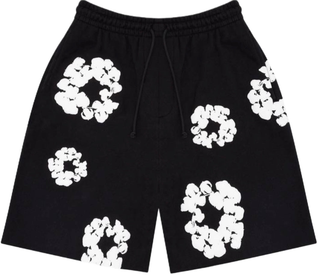 DENIM TEARS THE COTTON WREATH SHORTS ‘BLACK’