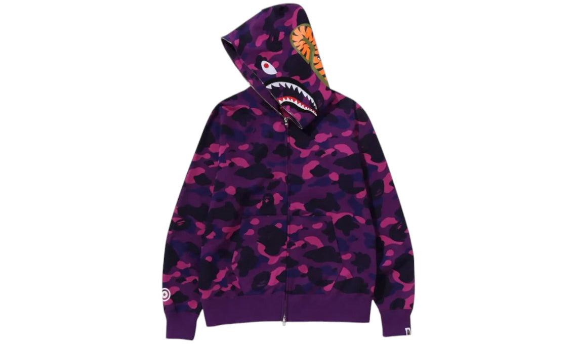 BAPE COLOR CAMO SHARK FULL ZIP HOODIE ‘PURPLE’