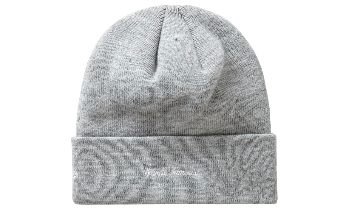 SUPREME NEW ERA BOX LOGO BEANIE ‘HEATHER GREY/BLUE’