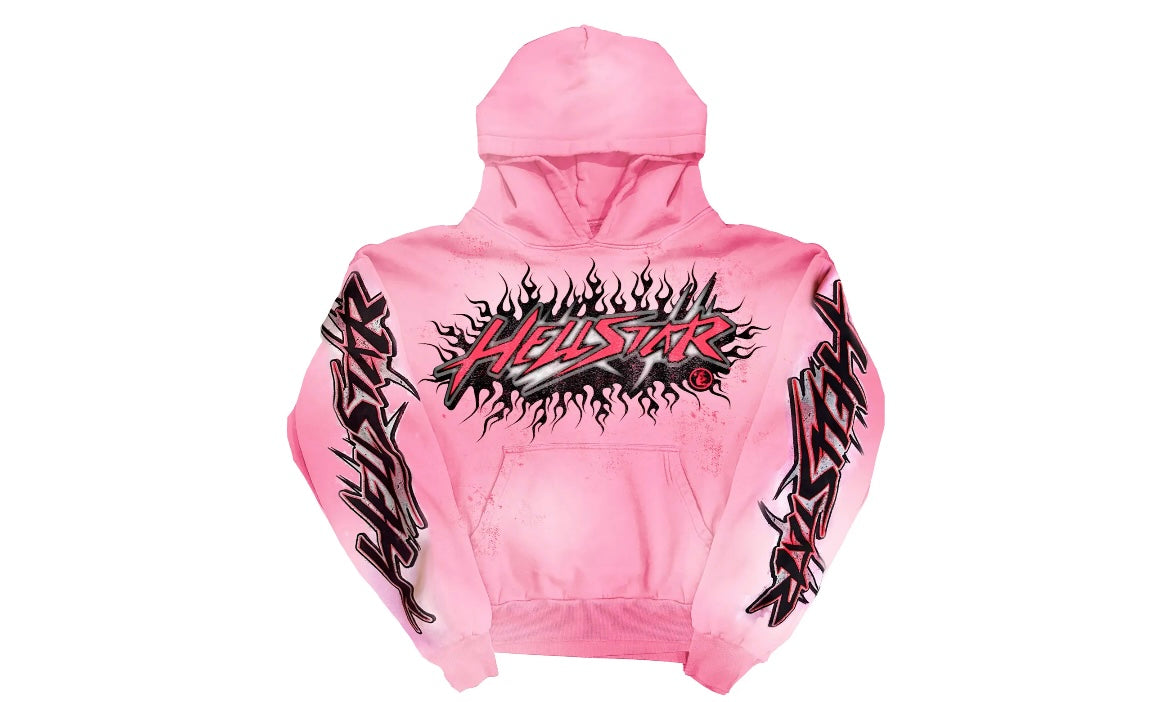 HELLSTAR BRAIN WASHED NO BRAIN PINK HOODIE