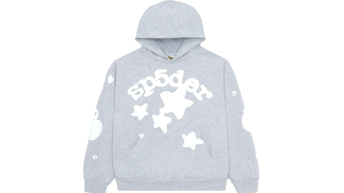 SP5DER WORLDWIDE BELUGA HOODIE ‘HEATHER GREY’