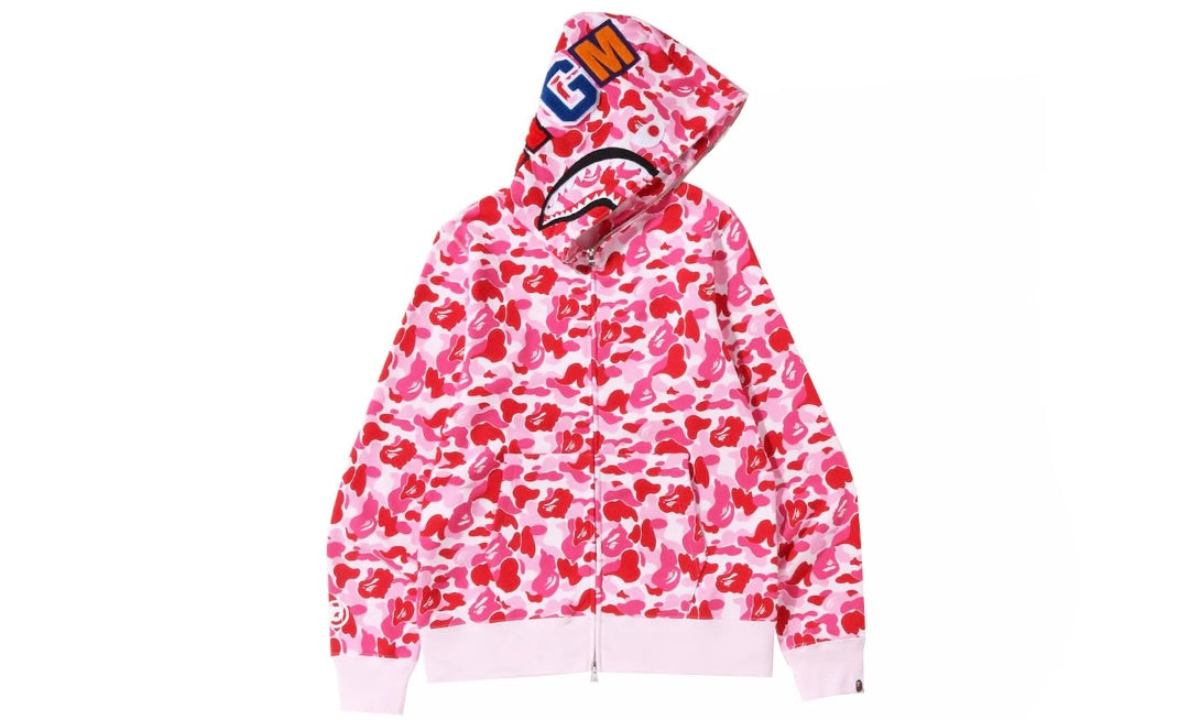 BAPE ABC CAMO SHARK FULL ZIP HOODIE ‘PINK’