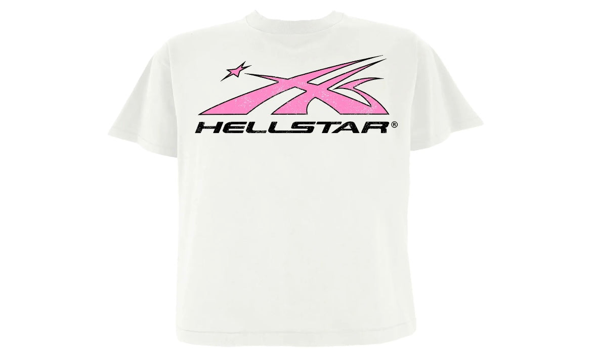 HELLSTAR SPORT LOGO TEE ‘WHITE/PINK’