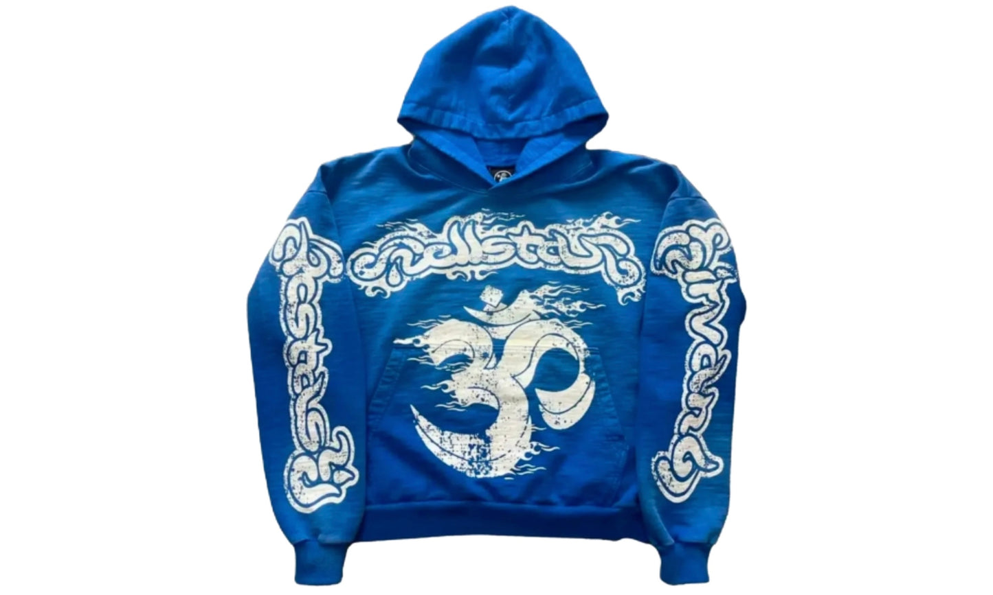 HELLSTAR STUDIOS RECORDS YOGA HOODIE ‘BLUE’