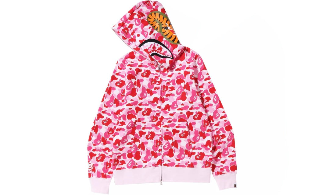 BAPE ABC CAMO SHARK FULL ZIP HOODIE ‘PINK’