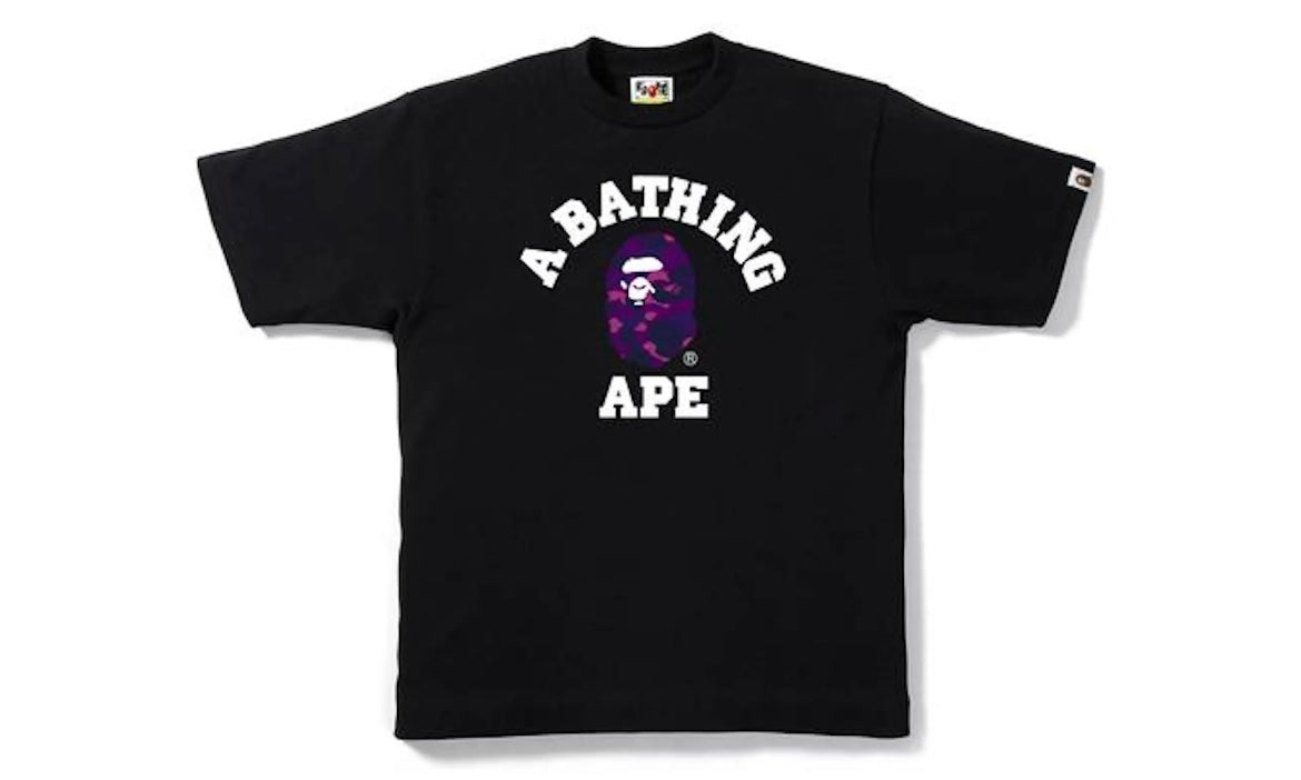 BAPE CAMO COLLEGE TEE ‘BLACK/PURPLE’