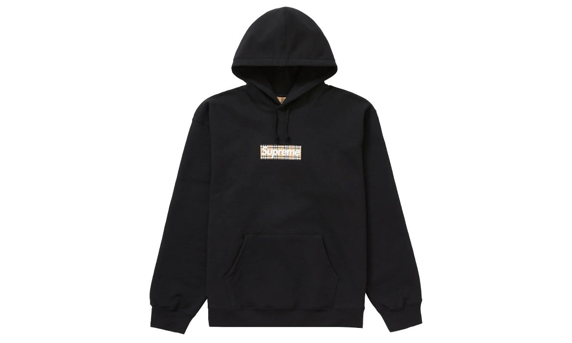 SUPREME BURBERRY BOX LOGO HOODED SWEATER ‘BLACK’