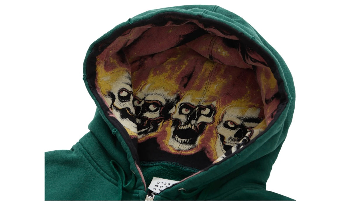 SUPREME MM6 MAISON MARGIELA ZIP UP HOODED SWEATER ‘DARK GREEN’