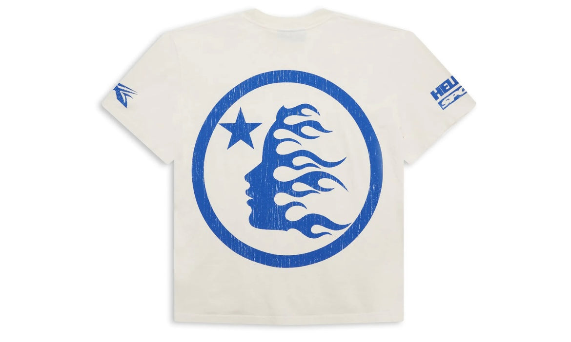 HELLSTAR BEAT US! TEE ‘WHITE/BLUE’