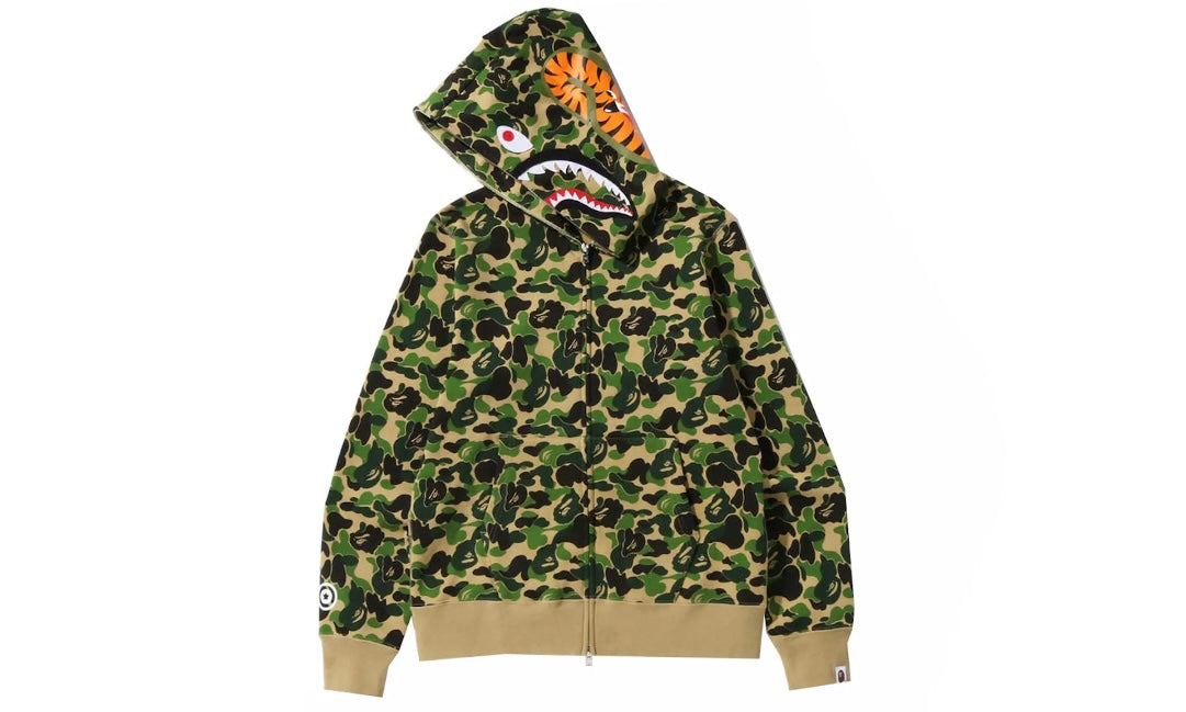 BAPE ABC CAMO SHARK FULL ZIP HOODIE ‘GREEN’