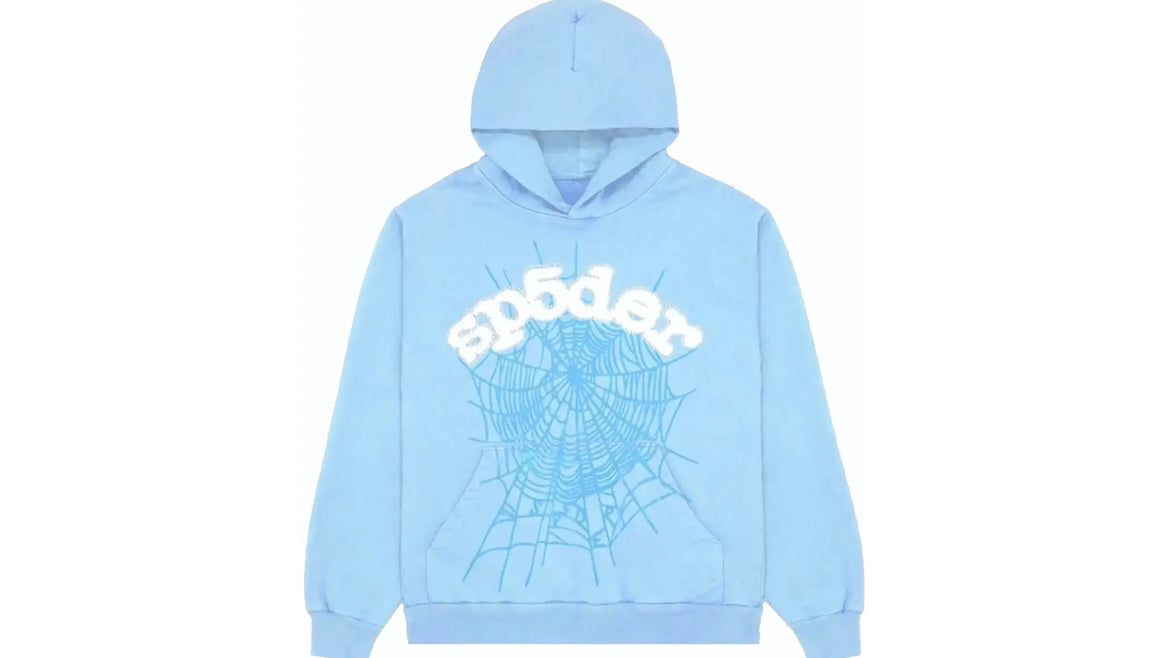 SP5DER WORLDWIDE WEB RHINESTONE HOODIE ‘SKY BLUE’