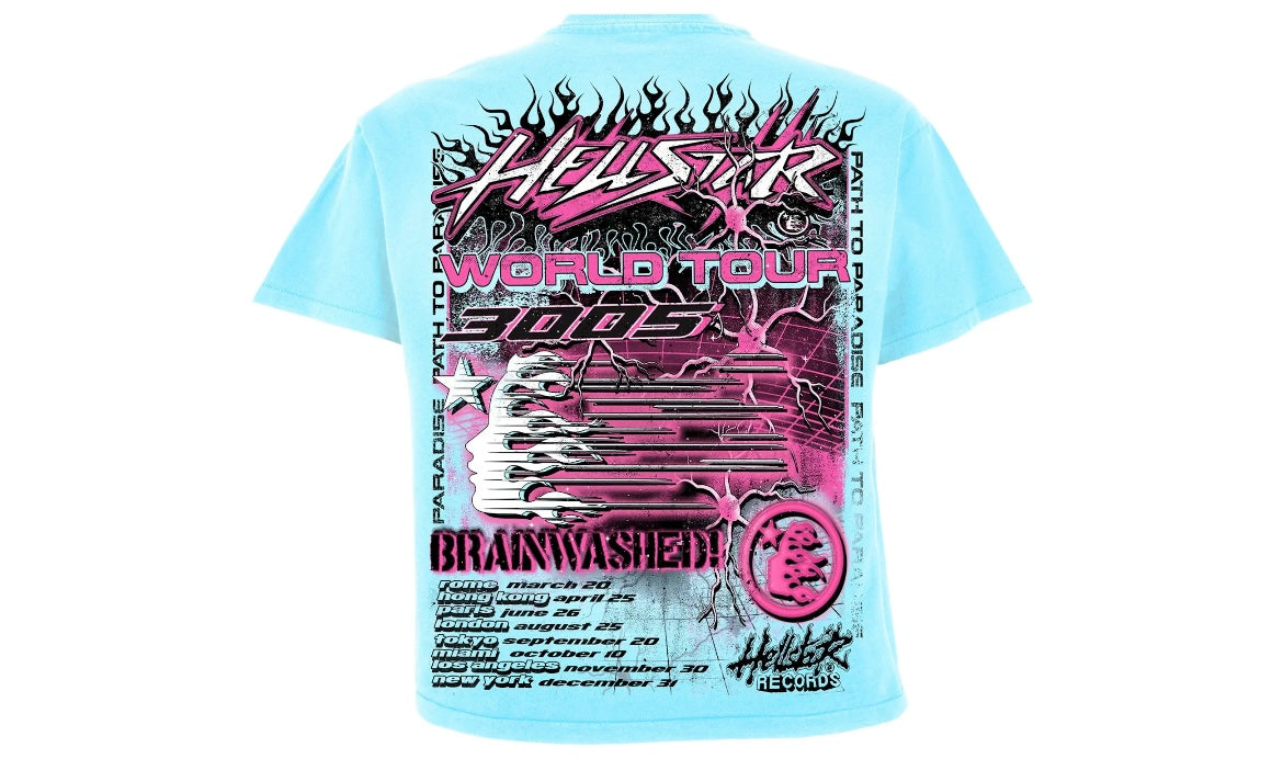 HELLSTAR NEURON TOUR TEE ‘LIGHT BLUE’