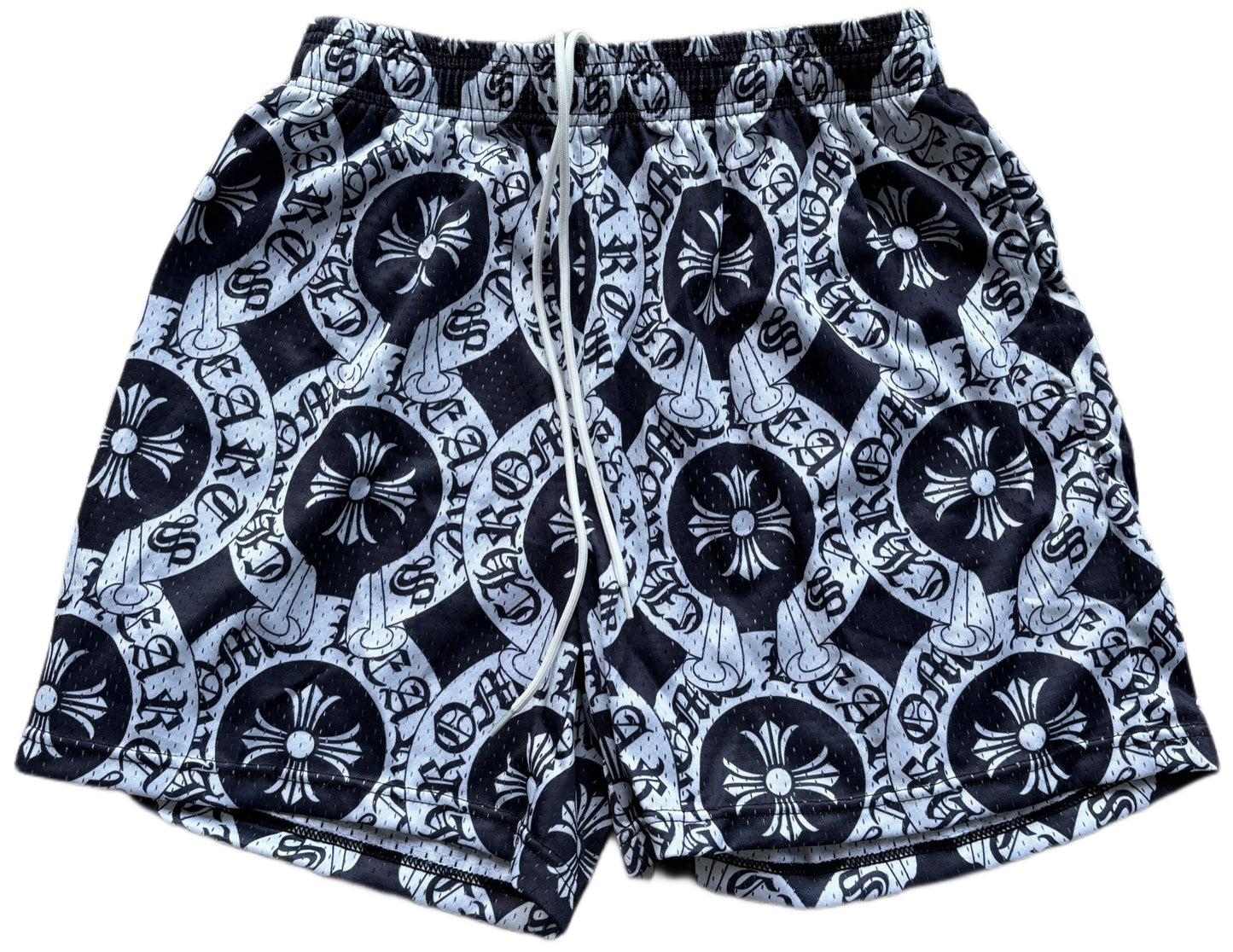 CUSTOM CHROME HEARTS MESH SHORTS