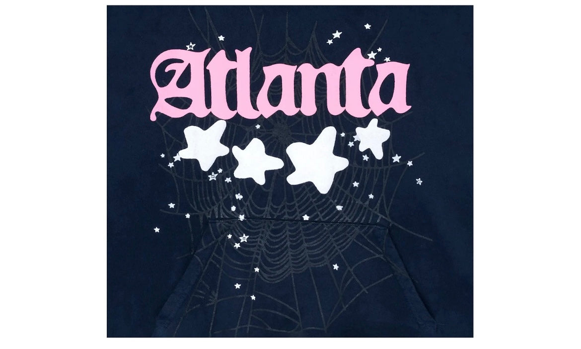 SP5DER WORLDWIDE ATLANTA HOODIE ‘NAVY BLUE’