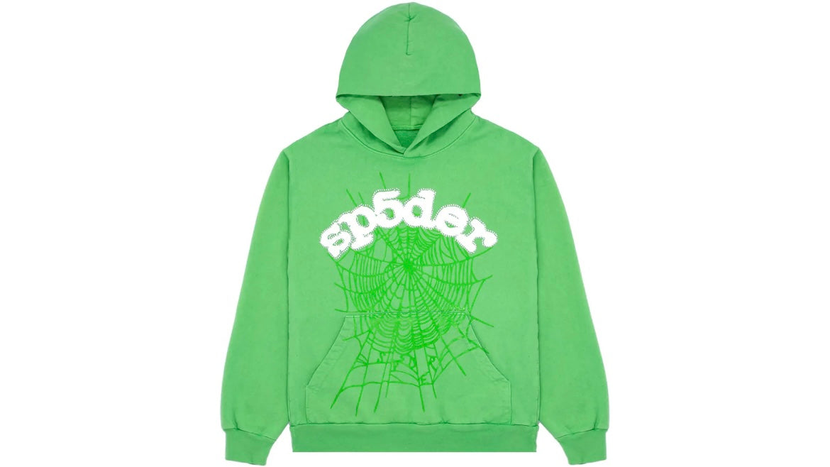 SP5DER WORLDWIDE WEB RHINESTONE HOODIE ‘SLIME GREEN’