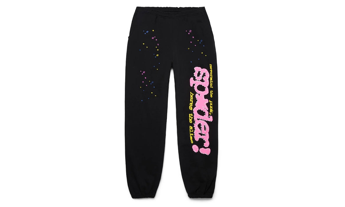 SP5DER WORLDWIDE P*NK V2 SWEATPANTS ‘BLACK’