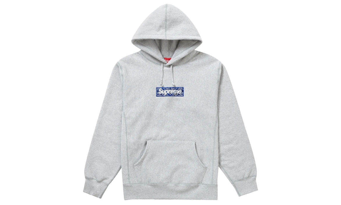 SUPREME BANDANA BOX LOGO HOODED SWEATER ‘HEATHER GREY’