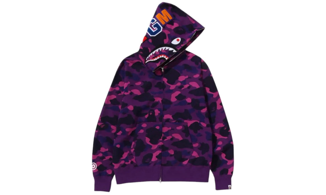 BAPE COLOR CAMO SHARK FULL ZIP HOODIE ‘PURPLE’