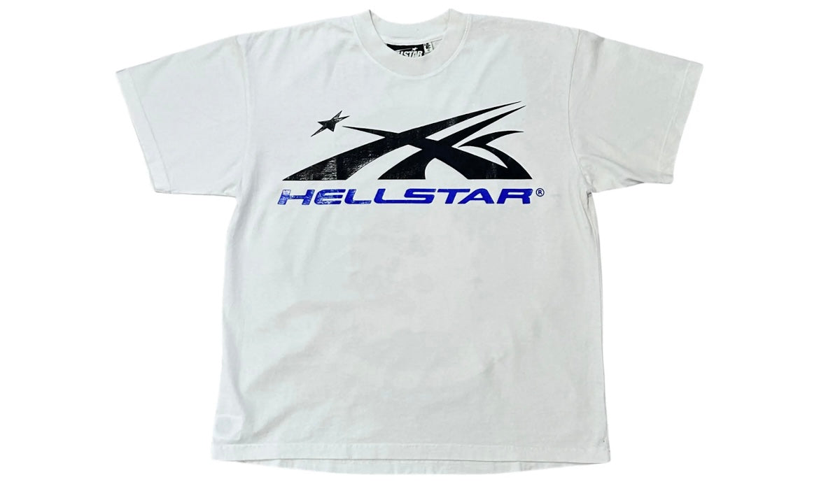 HELLSTAR GEL SPORT LOGO TEE ‘WHITE/BLUE’