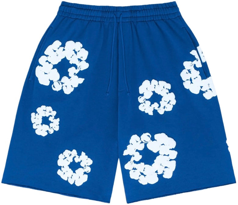 DENIM TEARS THE COTTON WREATH SHORTS ‘ROYAL BLUE’