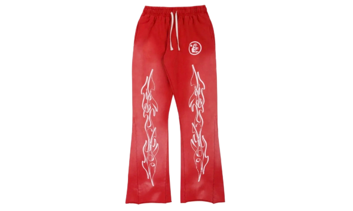 HELLSTAR RACER FLARE SWEATPANTS ‘RED’