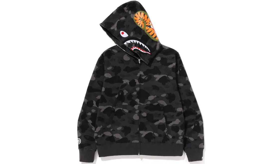 BAPE COLOR CAMO SHARK FULL ZIP HOODIE ‘BLACK’