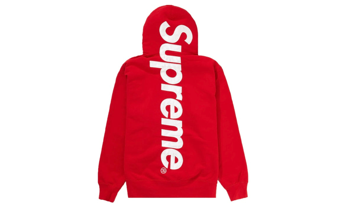 SUPREME SATIN APPLIQUÉ HOODED SWEATER ‘RED’