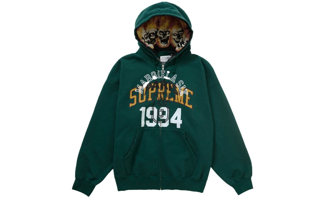 SUPREME MM6 MAISON MARGIELA ZIP UP HOODED SWEATER ‘DARK GREEN’