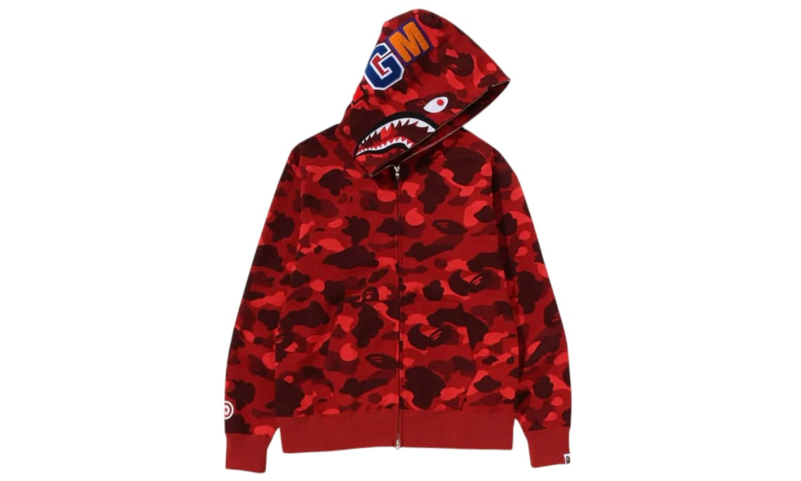 BAPE COLOR CAMO SHARK FULL ZIP HOODIE ‘RED’