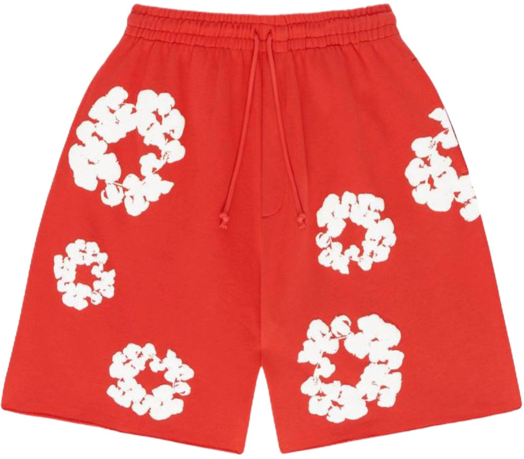 DENIM TEARS THE COTTON WREATH SHORTS ‘RED’