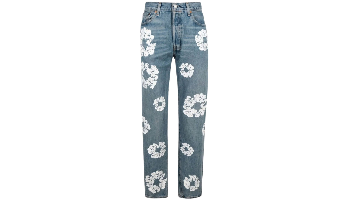 DENIM TEARS x LEVIS COTTON WREATH JEAN ‘LIGHT WASH BLUE’