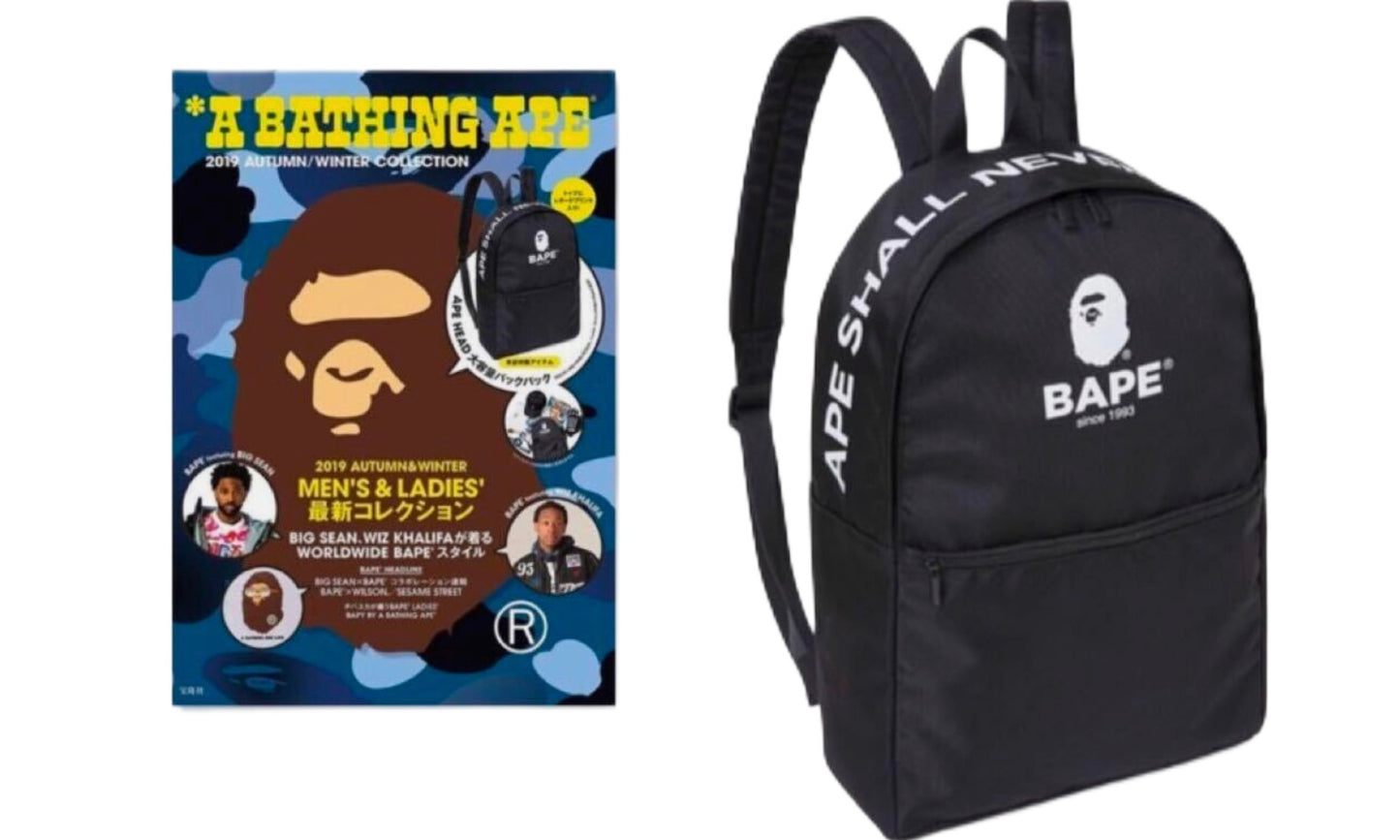 A BATHING APE HEAD BAPE LOGO BACKPACK ‘BLACK’