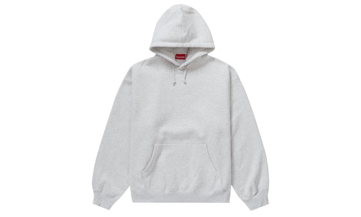 SUPREME SATIN APPLIQUÉ HOODED SWEATER ‘ASH GREY’