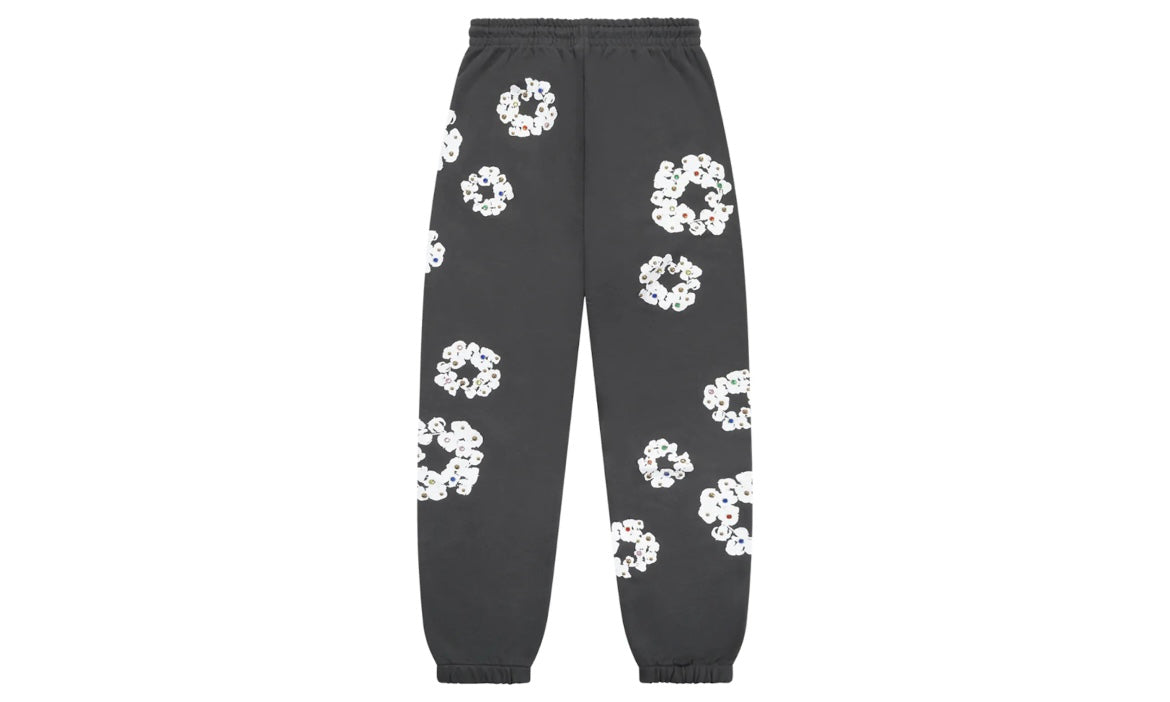 DENIM TEARS RHINESTONE COTTON WREATH SWEATPANTS ‘VINTAGE BLACK’