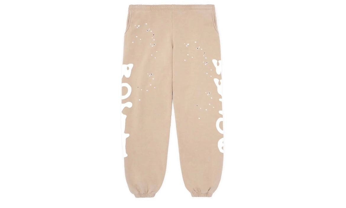 SP5DER WORLDWIDE BELUGA SWEATPANTS ‘SAND’