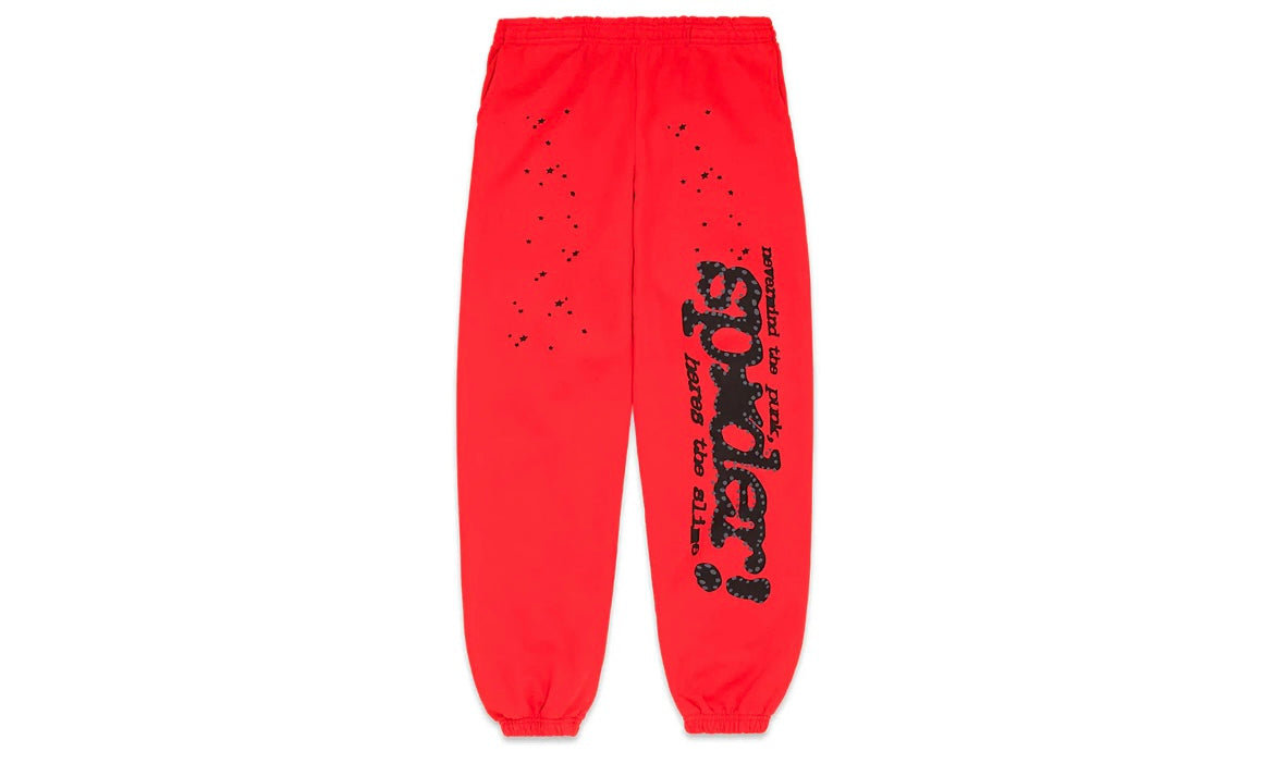 SP5DER WORLDWIDE P*NK V2 SWEATPANTS ‘RED’