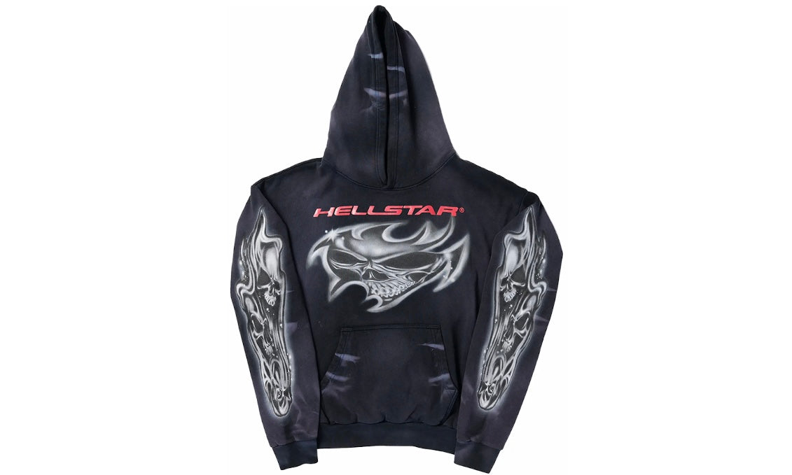 HELLSTAR AIRBRUSHED SKULL HOODIE ‘BLACK’