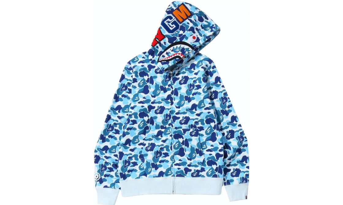 BAPE ABC CAMO SHARK FULL ZIP HOODIE ‘BLUE’