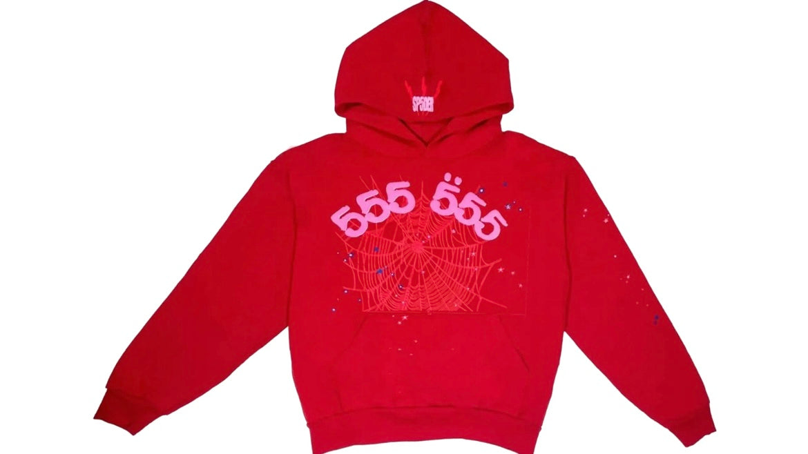 SP5DER WORLDWIDE ANGEL NUMBER 555 HOODIE ‘RED’