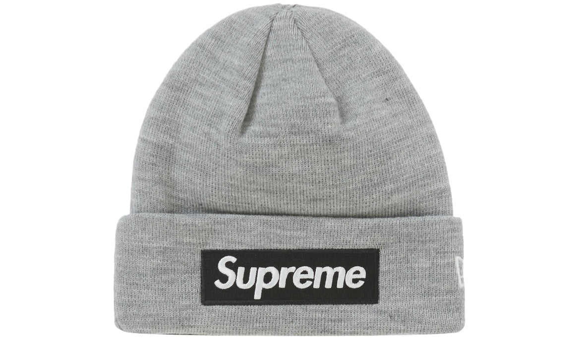 SUPREME NEW ERA BOX LOGO BEANIE ‘HEATHER GREY’